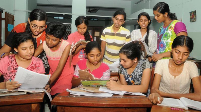 Students of Carmel School in Thiruvananthapuram prepare for the SSLC examinations. (File pic)