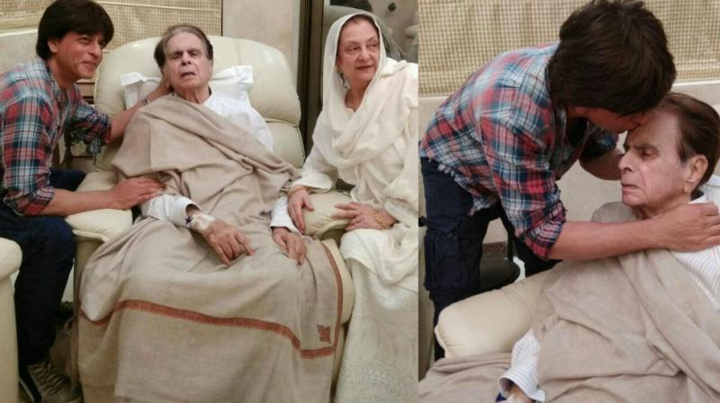 Pictures of Shah Rukh Khan and Dilip Kumar shared on the latters Twitter handle.
