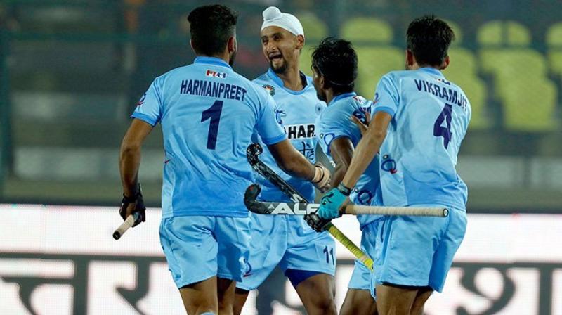 India started their campaign on a resounding note spanking Canada 4-0 in their opening Pool D match. (Photo: PTI)