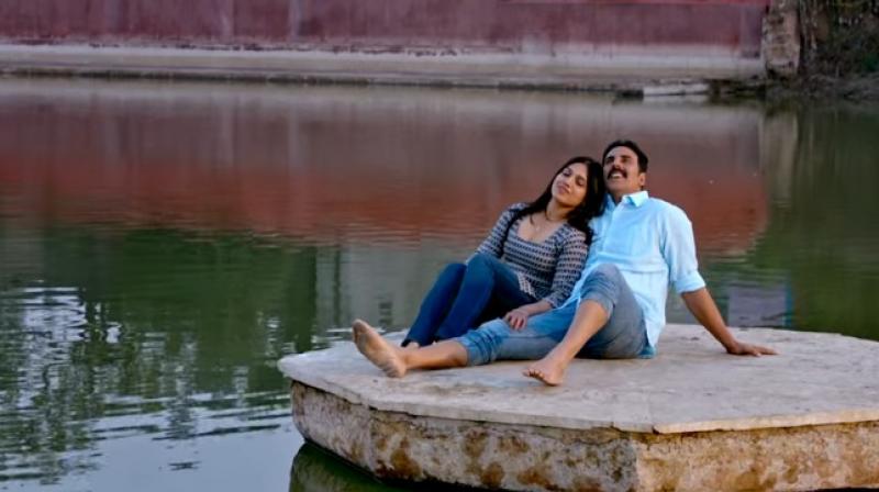Bhumi and Akshay in a still from the film.
