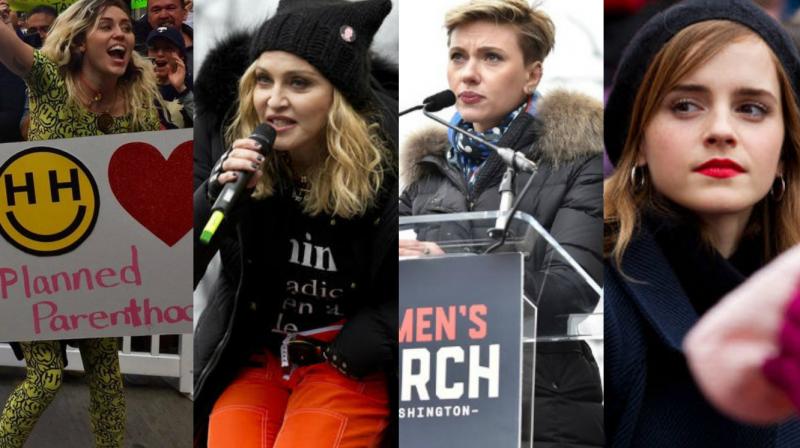 Hollywood A-listers lend weight to womens march against Trump