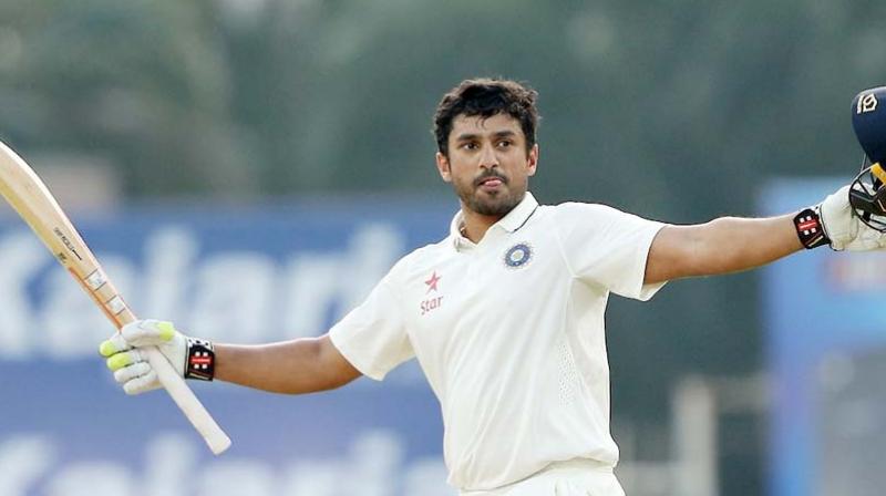 In his last match for India, Karun Nair an unbeaten 303 against England in Chennai. (Photo: BCCI)