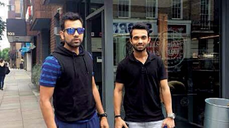 Rohit Sharma and Ajinkya Rahane in a file picture from England.
