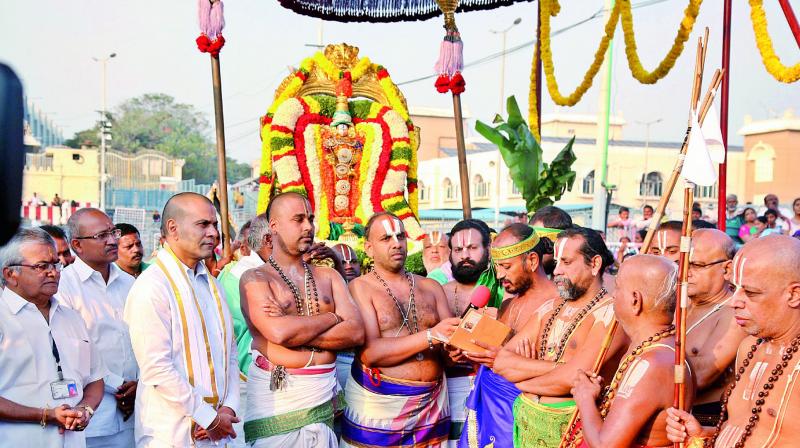 Pranaya Kalahotsavam, the celestial wedding and festival was held in Tirumala on Wednesday. (Photo: DC)