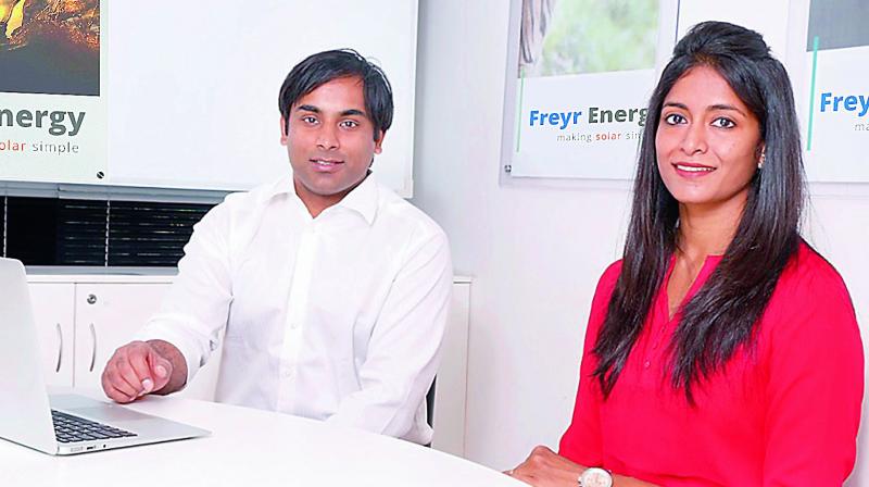 Freyr Energy co-founders Saurabh Marda (left) and Radhika Choudary