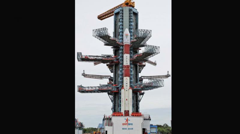 Fully integrated PSLV-C39 rocket ready to launch with the  IRNSS-1H satellite at Sriharikota.