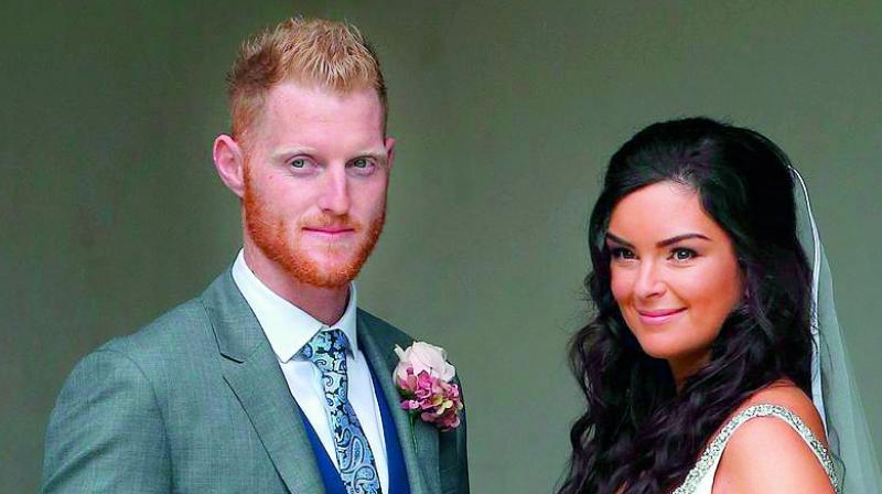 Ben Stokes poses along with his wife Clare Ratcliffe in the southwest of England. (Photo: Twitter)