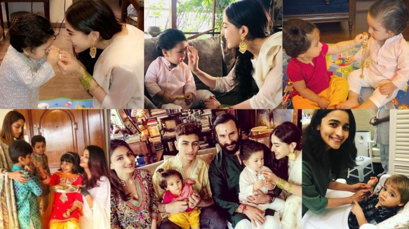 Pictures of Saif, Sara, Ibrahim, Taimur, Soha, Inaaya Naumi, Aishwarya Rai Bachchan, Aaradhya, Alia Bhatt and Yash Johar on Instagram.