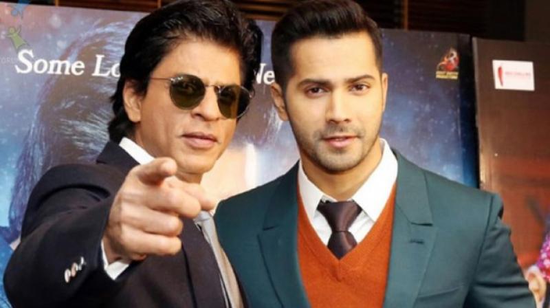 Shah Rukh Khan and Varun Dhawan during Dilwale promotions.