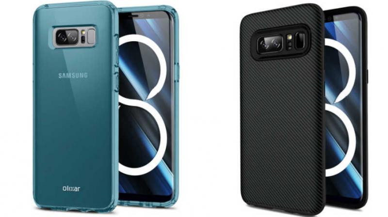 Leaked image of Note 8s case maker by Olixar.