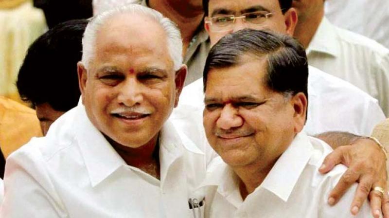 Senior BJP leaders B.S. Yeddyurappa and Jagadish Shettar in a file photo