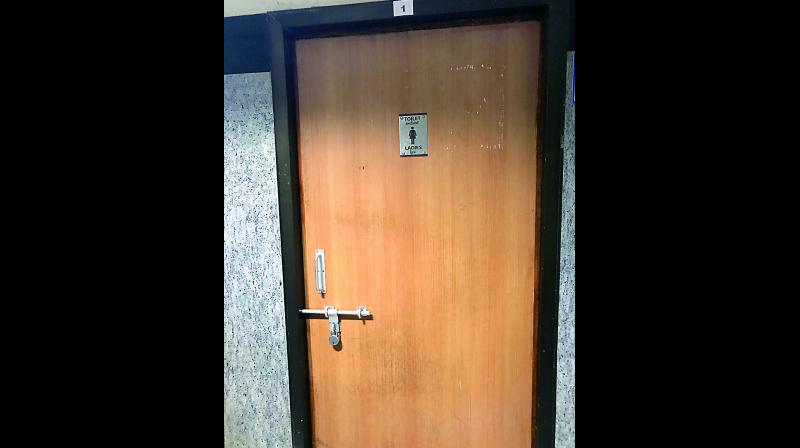 A locked toilet at NIMS, Hyderabad.(Photo: DC)