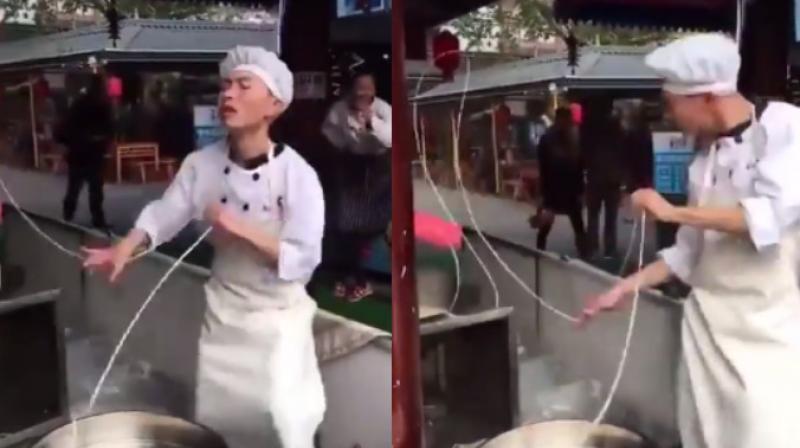 Video: Move over Salt Bae, this Noodle Bae is the new sensation