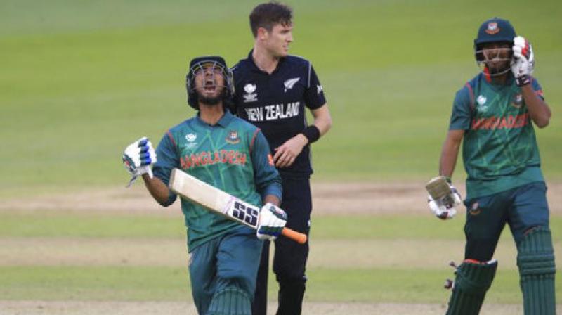 Bangladeshs Mahmudullah celebrates his sides victory over New Zealand during the ICC Champions Trophy, Group A cricket match between New Zealand and Bangladesh. (Photo: AP)