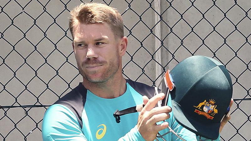 David Warner, the Australian teams vice-captain, hurt his neck while taking a high catch at training this week, but Steve Smith said his condition improved significantly overnight. (Photo: AP)