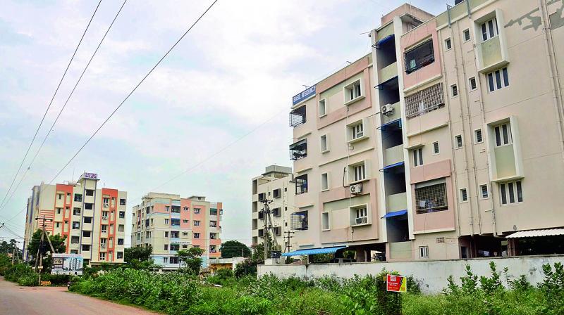 A view of Pothinamallayyapalem colony,popular as PM Palem in Visakhapatnam on Sunday. (Photo: DC)