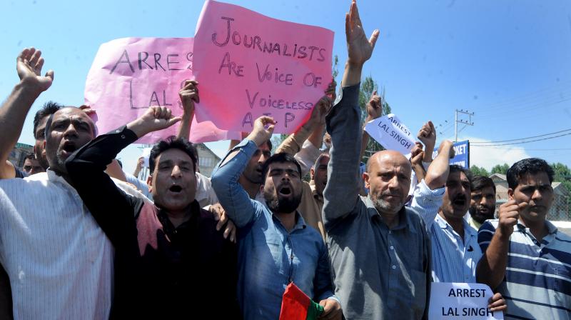 Police arrested Independent MLA and leader of Awami Itehad Party, Engineer Rashid as they began a march towards the Civil Secretariat in Srinagar on Monday to protest against what they alleged is the governments failure to take action against Singh for his direct threatâ€ to Kashmiri journalists.