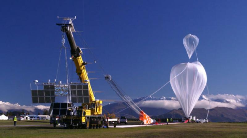 The Compton Spectrometer and Imager (COSI) payload just prior to launch from Wanaka, New Zealand, on a NASA super pressure balloon in May 2016. (Photo:NASA)