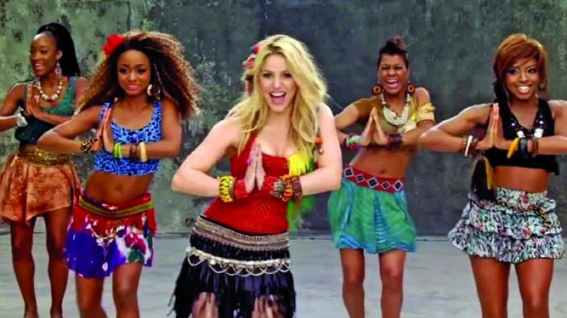 A screengrab of Shakiras Waka Waka song from the 2010 World Cup.
