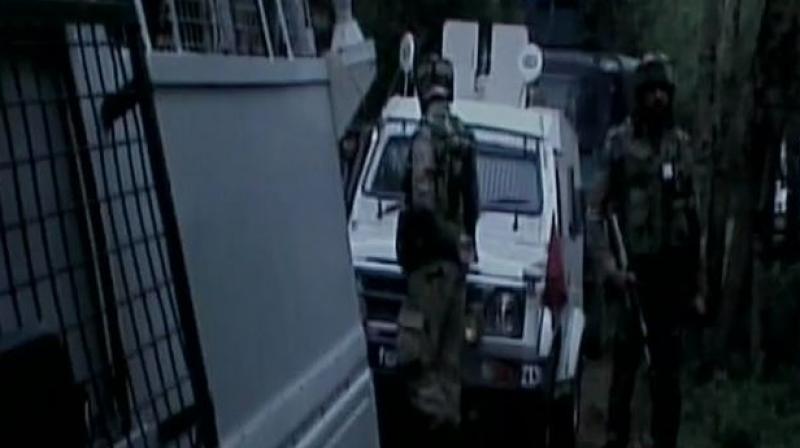 Encounter between security forces and terrorists in Jammu and Kashmirs Shopian. (Photo: ANI | Twitter)