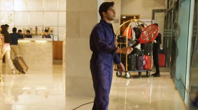 Varun Dhawan on the sets of October.