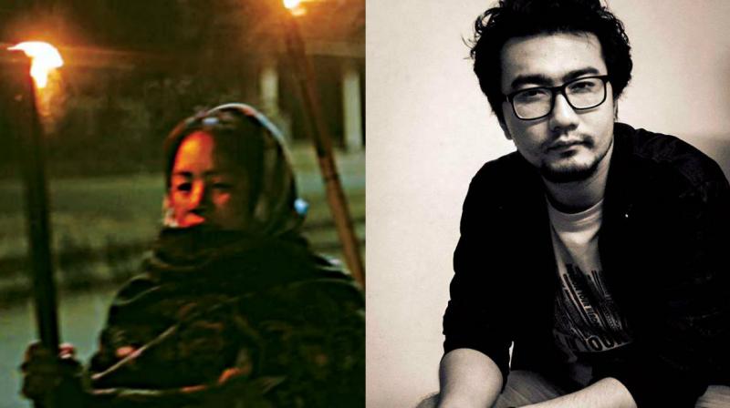 (Left) A still from Fireflies, a Manipuri documentary. (Right) Director Johnson Rajkumar. (Photo: DC)