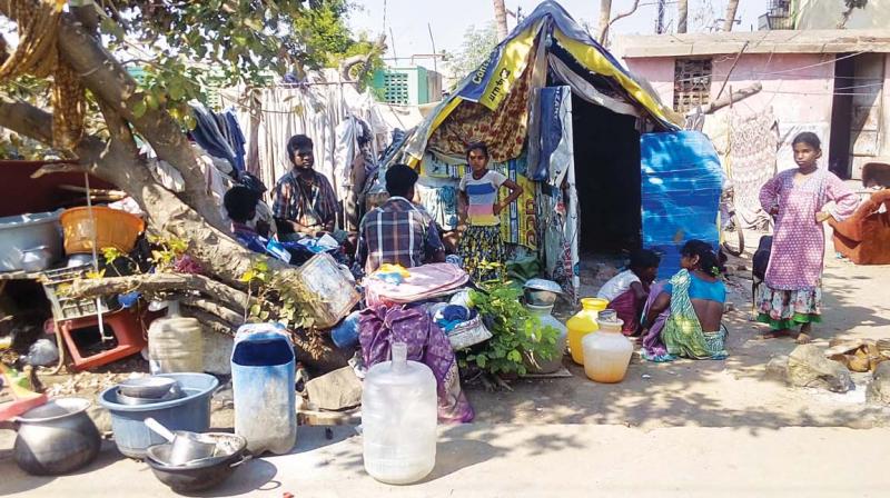 More than 150 families of the Narikuruvar community who would be evicted live in  constant fear at Mappedu village.