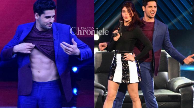 Jacqueline flaunts her gun, Sidharth his abs during A Gentleman promotions