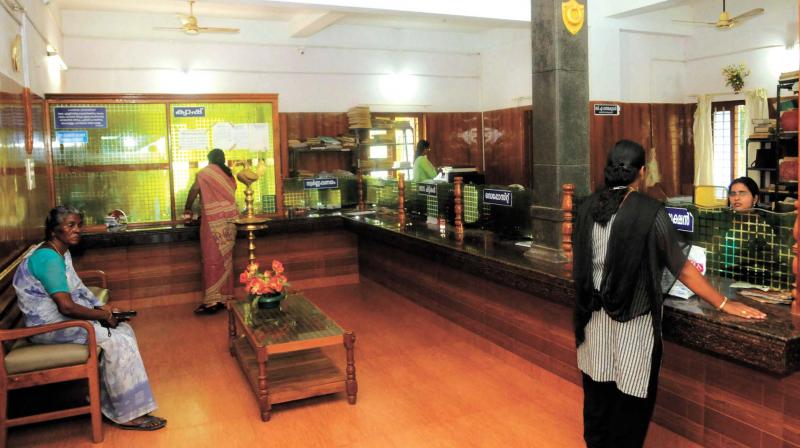 A deserted Chenkal Co-operative Bank in Neyyatinkara on Thursday. The bank saw a transaction of 65 lakh the day before demonetisation was announced.  (Photo:  A.V. Muzafar)