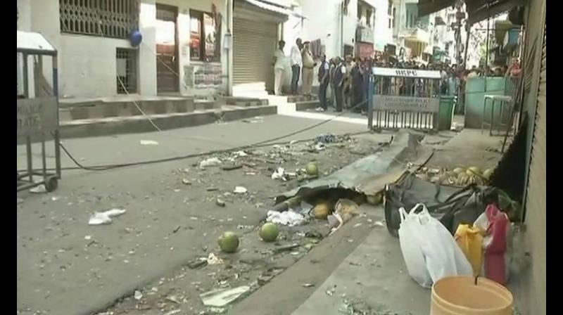 The explosion took place outside a fruit shop on the ground floor of the building in the congested Kazipara area under in Dum Dum around 9 am, the police said. (Photo: Twitter | ANI)
