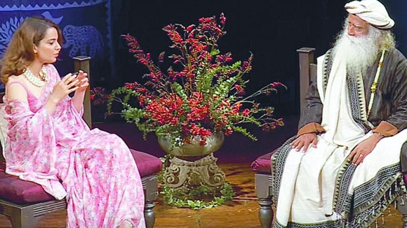 Kangana Ranaut and Sadhguru Jaggi Vasudev