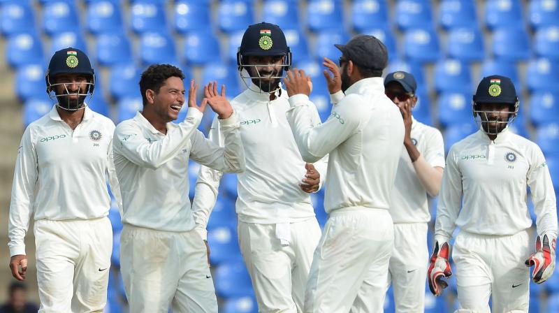 Skipper Kohli previously said that Kuldeeps stunning ODI form tempted him to consider the left-arm spinner for the Test squad and it remains to be seen who missed out if Kuldeep is roped in.(Photo: AFP)