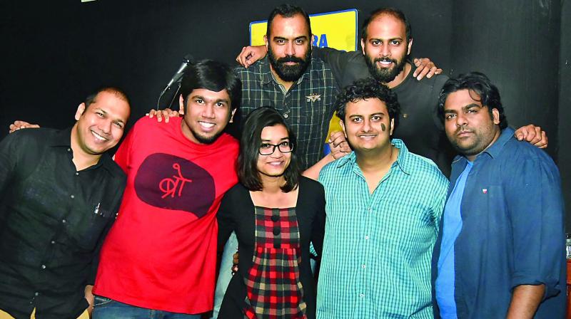 Performers: (Top row, left to right) Rajasekhar Mamidanna and Vivek Muralidharan. (Bottom row) Nitin, Yash, Manjusha, Aditya Sridhar and Sandesh Johnny
