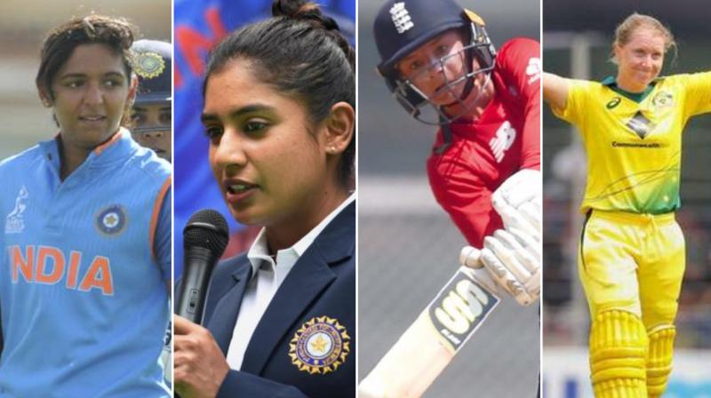 Harmanpreet Kaur, Mithali Raj, Danielle Wyatt and Alayssa Healy will be part of exhibition game between BCCI XI and IPL XI. (Photo: AP/AFP)