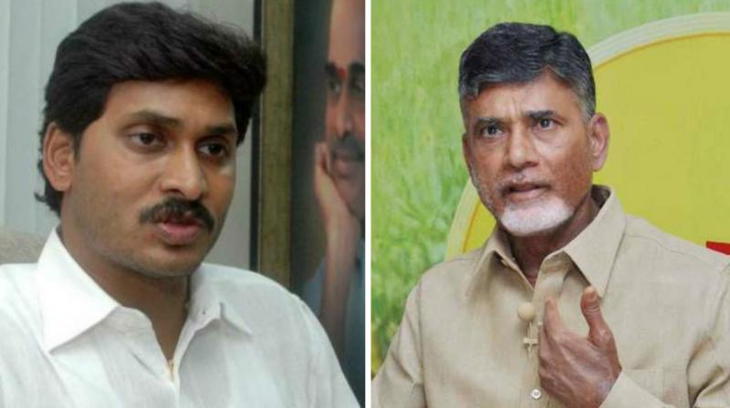 Chandrababu and Jagan spoke separately with reporters in the Assembly lobbies.