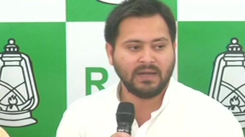 Tejashwi Yadav said, People of Bihar are continuing to avenge the U-turn taken by Nitish Kumar. (Photo: ANI/twitter)