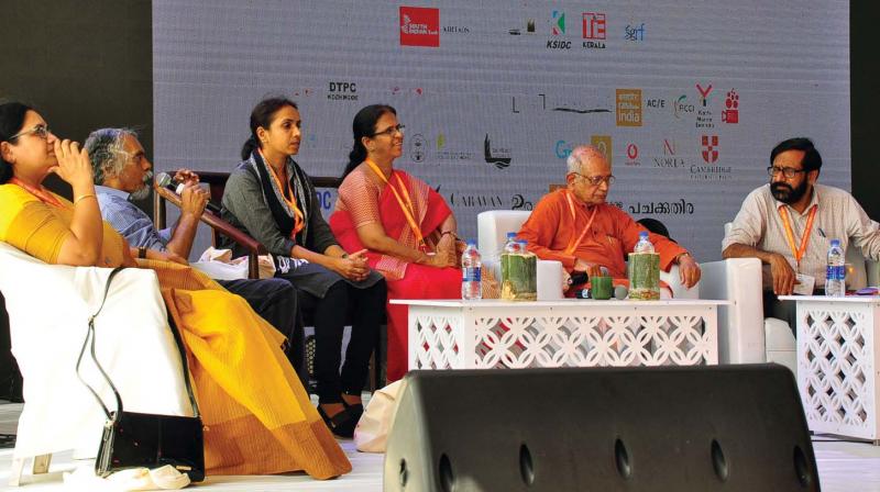 Discussion Does love have a religion in progress at the Kerala Literature Festival at Kozhikode beach on Friday.