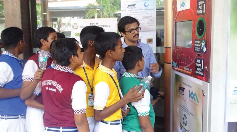 STICON, the Start Up venture of the students of Department of Ship Technology, CUSAT, will make large models of ships christened BOATLE, using disposed plastic bottles collected from public places and place them before metro stations.