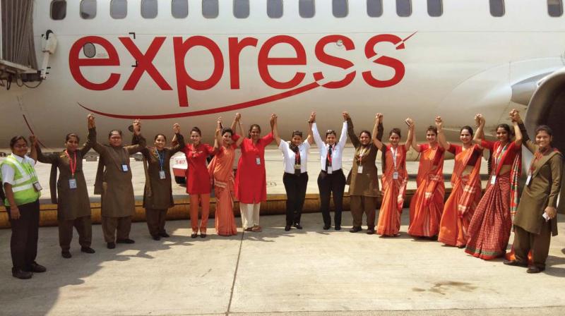 The all women flight crew of Air India Express.
