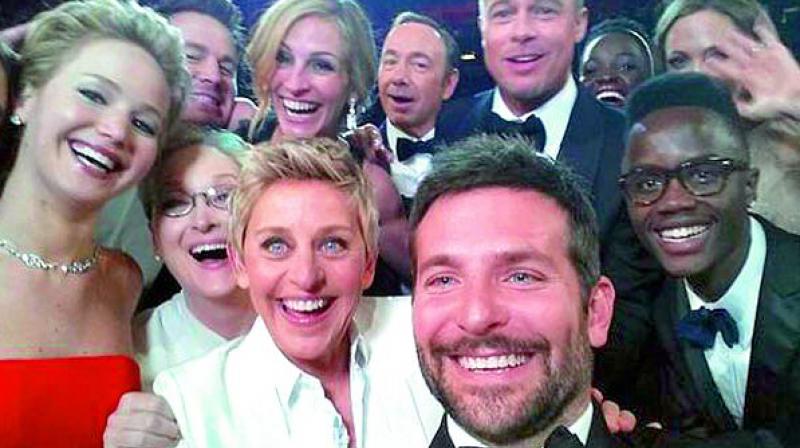 Famous Selfie: Ellen DeGeneres tweeted an image of selfie with Bollywood superstars taken at 2014 Oscar awards.