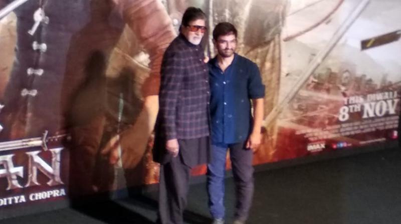 Amitabh Bachchan and Aamir Khan at Thugs Of Hindostan trailer launch. (Photo: Shaheen Irani)