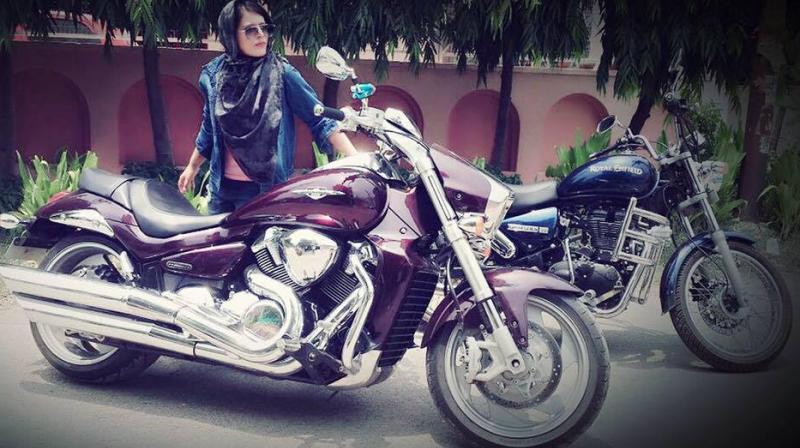 Roshni Misbah, a student of Arab Islamic Culture at the Jamia Millia Islamia, is called the Hijabi Biker by her admirers. (Photo: Facebook)