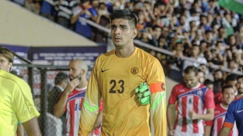 Gurpreet Singh Sindhu, who plies his trade in Norwegian club Stabaek, led the side out onto the pitch, in front of a 4,000-strong crowd at the Mumbai Football Stadium against Nepal. (Photo: Gurpreet Singh Sandhu/ Facebook)