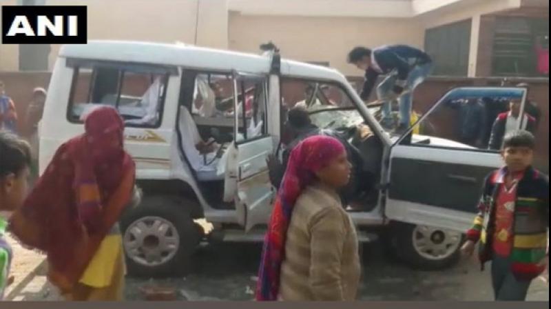 Enraged over the death of Balkishan, a mob also went violent and ransacked the car of a Sub-Divisional Magistrate (SDM). (Photo: ANI)