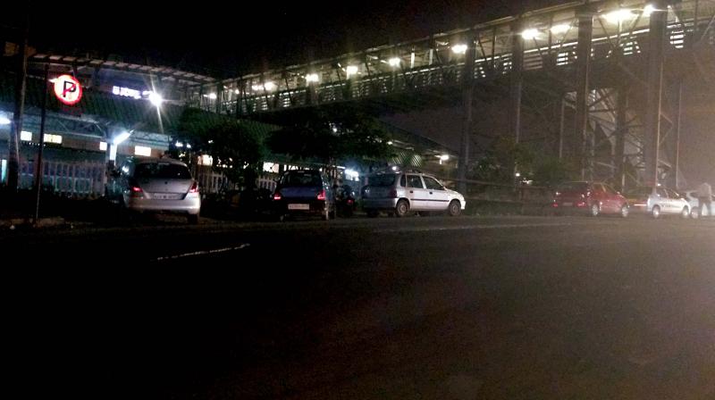 Vehicles parked haphazardly at Byyappanahalli Metro station on Monday. (Photo: DC)