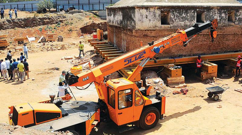 Tipus armoury at Srirangapatna being shifted for railway track-doubling work. (Photo: KPN)