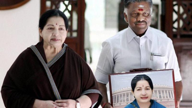 O Pannerselvam with late CM Jayalalithaa
