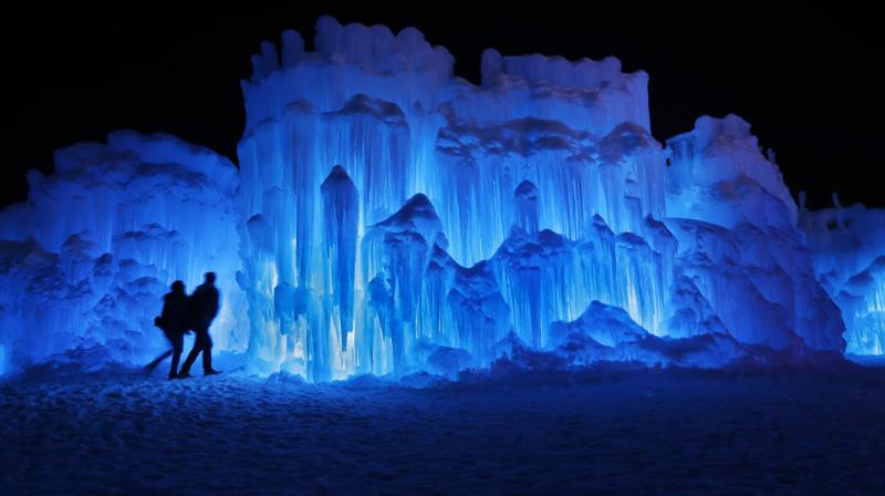 Beautiful Ice castle formed by few icicles looks like the castle from the movie Frozen. (Photo: AP)