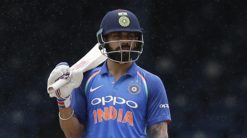 Virat Kohli called for tails in all five matches, which ended up with heads, going in Jason Holders favour.(Photo: AP)