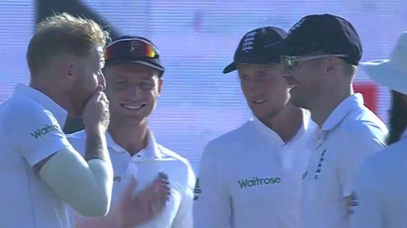 Stokes celebrated Kohlis wicket by placing his hands over his mouth. (Photo: Screengrab)